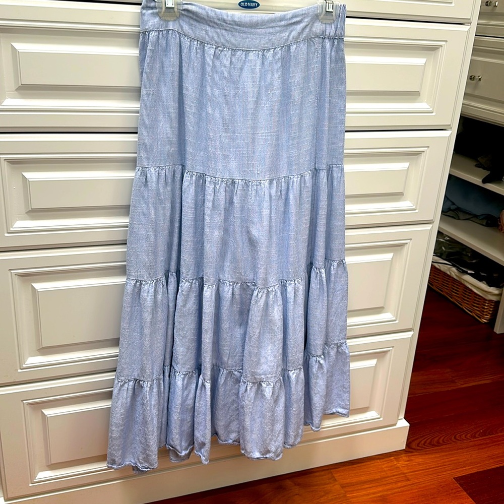Lovely blue and white striped maxi skirt by LC Lauren Conrad size XS